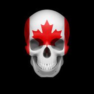 Canadian flag skull