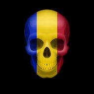 Romanian flag skull