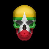 Myanmar flag skull