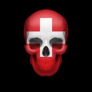 Swiss flag skull