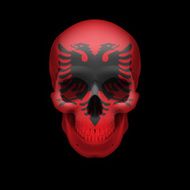 Albanian flag skull
