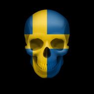 Swedish flag skull