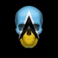 Saint Lucian flag skull