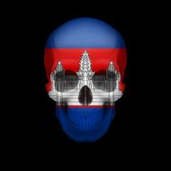 Cambodian flag skull