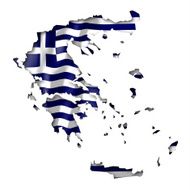 Greece - map and flag clip-art