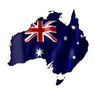 Australia - map and flag clip-art