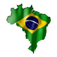 Brazil - map and flag clip-art