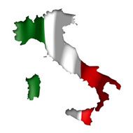 Italy - map and flag clip-art