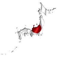 Japan - map and flag clip-art