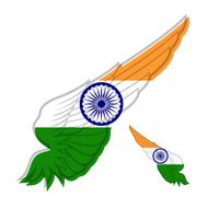 Flag of India on abstract Wing and white background Vector