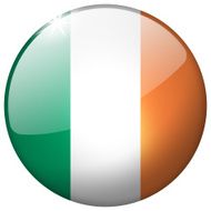 Ireland Round Glass Button