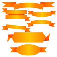 Vector Gold ribbon banner flat collection N2