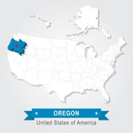 Oregon state USA administrative map