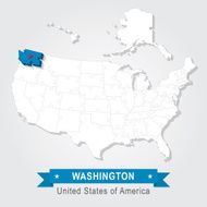 Washingtone state USA administrative map