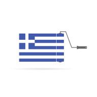 greek flag with roller color vector