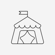 circus tent line icon N7