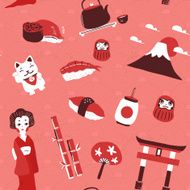 traditional Japan culture seamless background