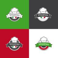 Vector retro badge for pizza restaurant Italian restaurant logotype set