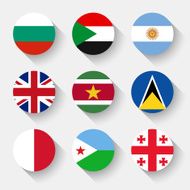 Flags of the world round buttons N15