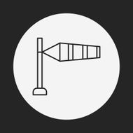 Measuring wind speed line icon N3