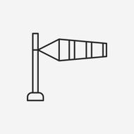 Measuring wind speed line icon N4