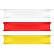 White Red and Yellow l Rectangular Banners with Corners Ropes