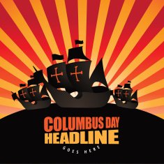 Happy Columbus Day Burst Background N2