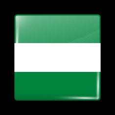 Flag of Afghanistan Glass Icon Square Shape N4