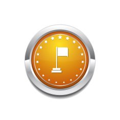 Flag Sign Yellow Vector Icon Button