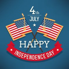 Fourth of July greeting with flags illustration
