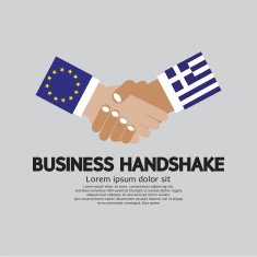 Business Handshake Vector Illustration European Union And Greece N2