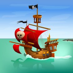 Pirate ship Vector illustration free image download