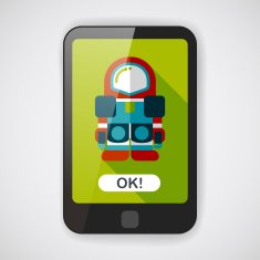 Space Astronaut flat icon with long shadow eps10 N17