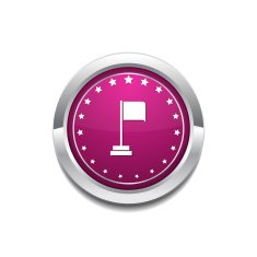 Flag Sign Pink Vector Button Icon
