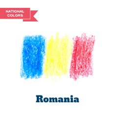 Handdrawn in pencil Romania flag
