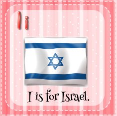 Flashcard letter I Israel N2