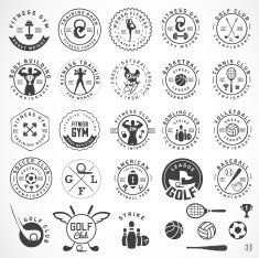 Sports Badges and Labels in Vintage Style N2