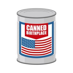 Canned birthplace Patriotic canned Part of motherland in Tin