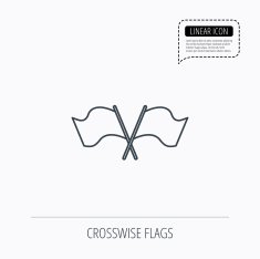 Crosswise waving flag icon Location pointer