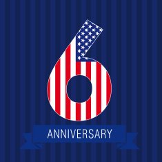 Anniversary 6 US flag logo