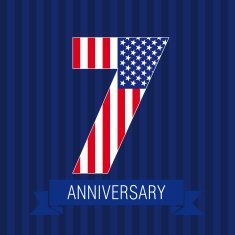 Anniversary 7 US flag logo