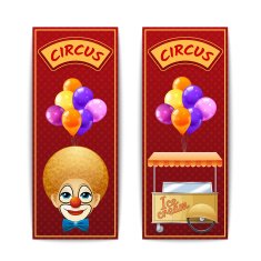Two vertical circus banners N2