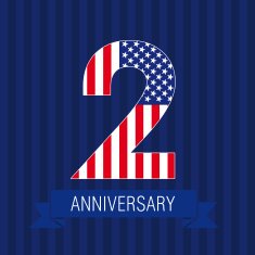 Anniversary 2 US flag logo