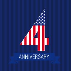 Anniversary 4 US flag logo