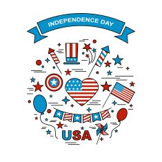 set of design elements for Independence Day