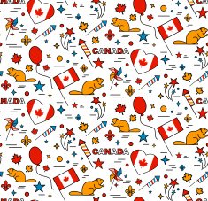 Seamles pattern for Canada Day 1st of July