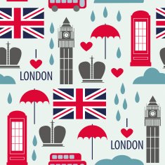 Seamless pattern with London symbols