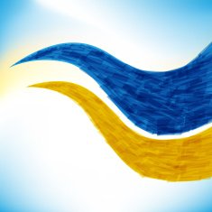 Blue and yellow waves