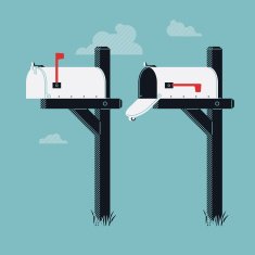 Rural curbside open and closed mailboxes N2