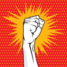 Revolution fist pop art vector illustration